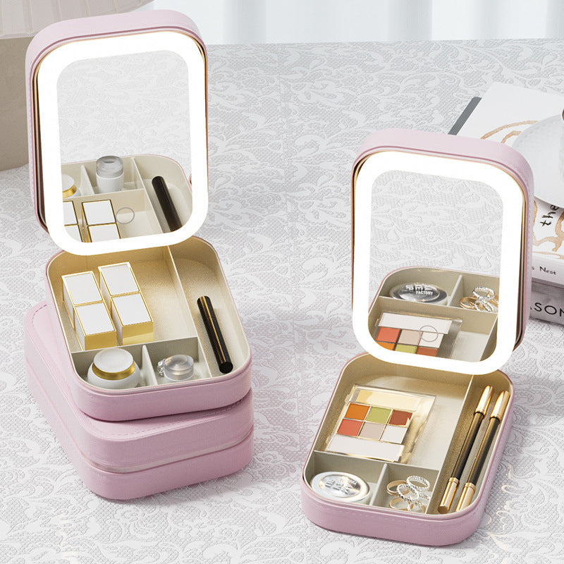 Cosmetic Organizer With LED Mirror