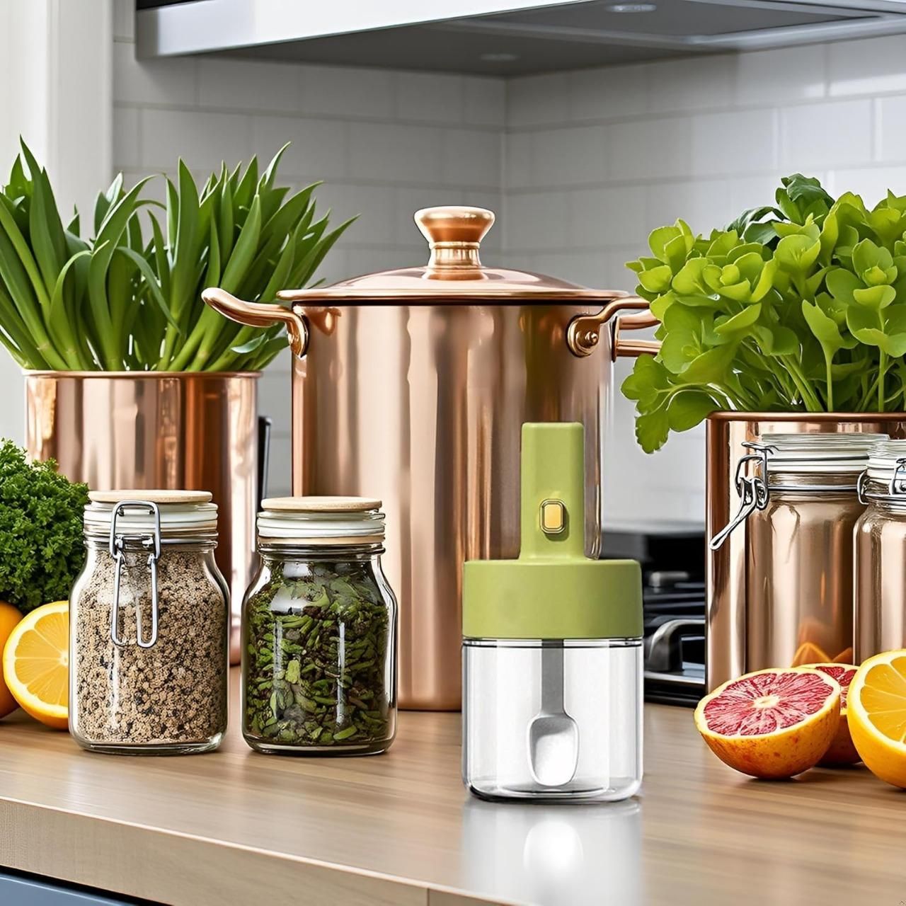 Glass Tank with Integrated Spoon