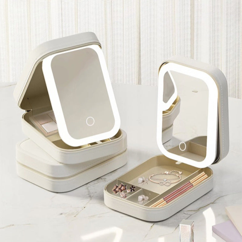 Cosmetic Organizer With LED Mirror