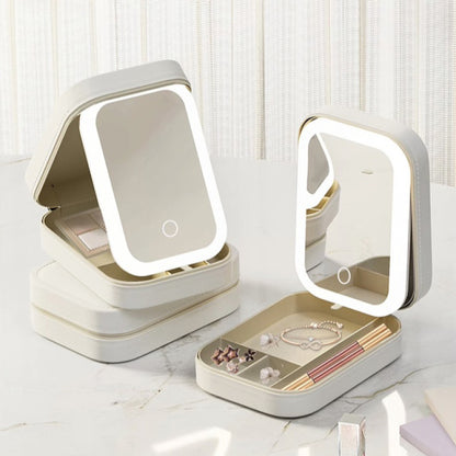 Cosmetic Organizer With LED Mirror