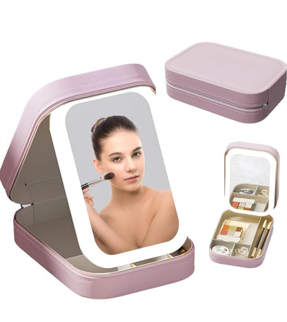 Cosmetic Organizer With LED Mirror
