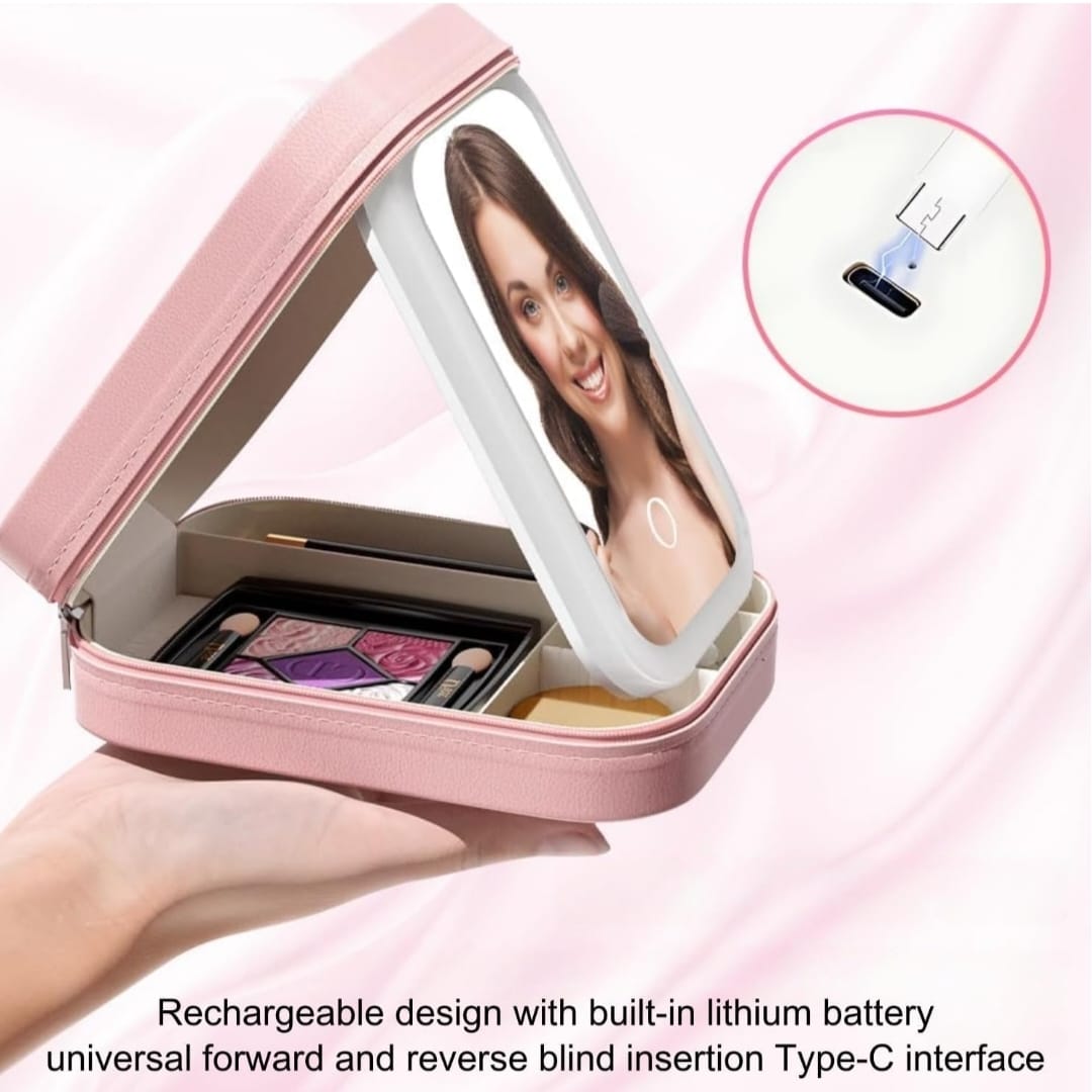 Cosmetic Organizer With LED Mirror