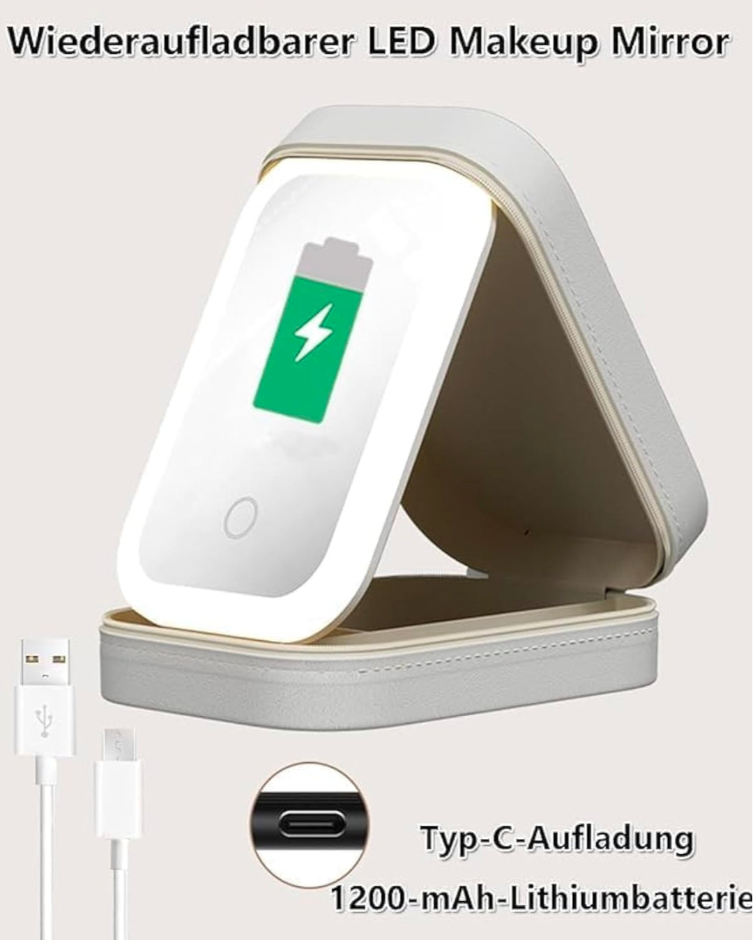 Cosmetic Organizer With LED Mirror