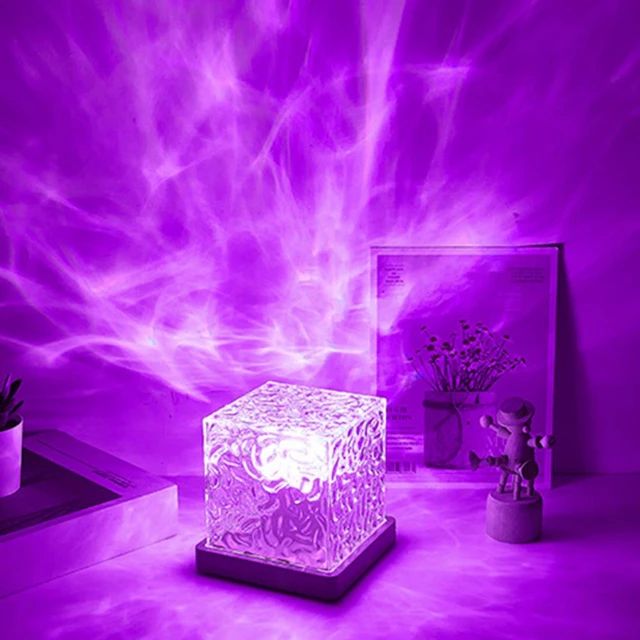 Rotating Water Ripple Night Light Aura Lamp