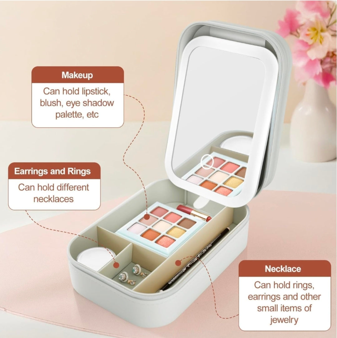 Cosmetic Organizer With LED Mirror