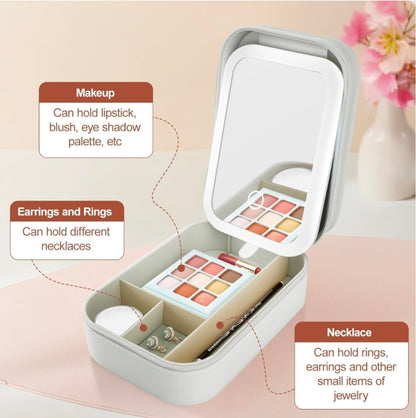 Cosmetic Organizer With LED Mirror